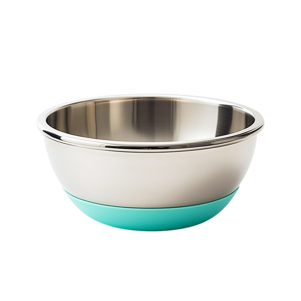 Skvxd Stainless Steel Mixing Bowl with Non-Slip Base & Measurements - Anti-Slip Grip for Baking, Cooking & Whisking - Durable Kitchenware