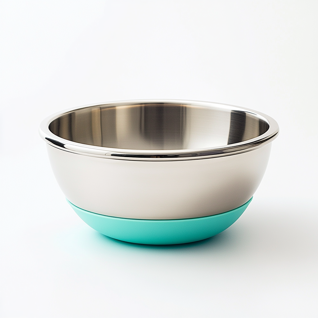 Skvxd Stainless Steel Mixing Bowl with Non-Slip Base & Measurements - Anti-Slip Grip for Baking, Cooking & Whisking - Durable Kitchenware